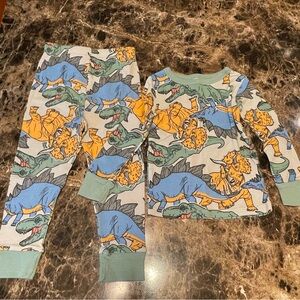 Kids Dinosaur Pajama Set - Blue and Green